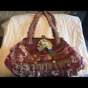 Nicole Lee Pink Velvet Boho Handbag